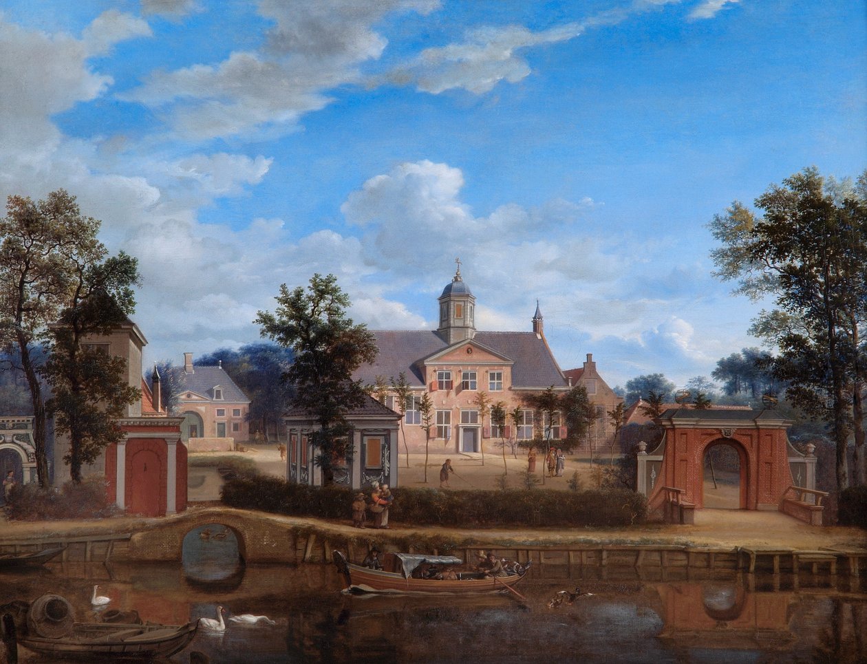 Chateau of Goudestein, ved elven Vecht, nær Maarsen av Jan van der Heyden