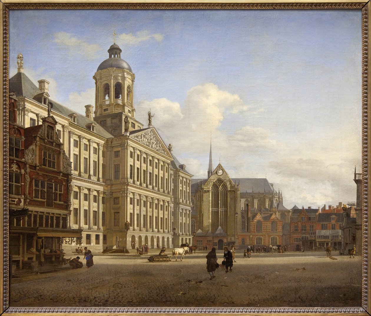 Dammen med det nye rådhuset i Amsterdam av Jan van der Heyden