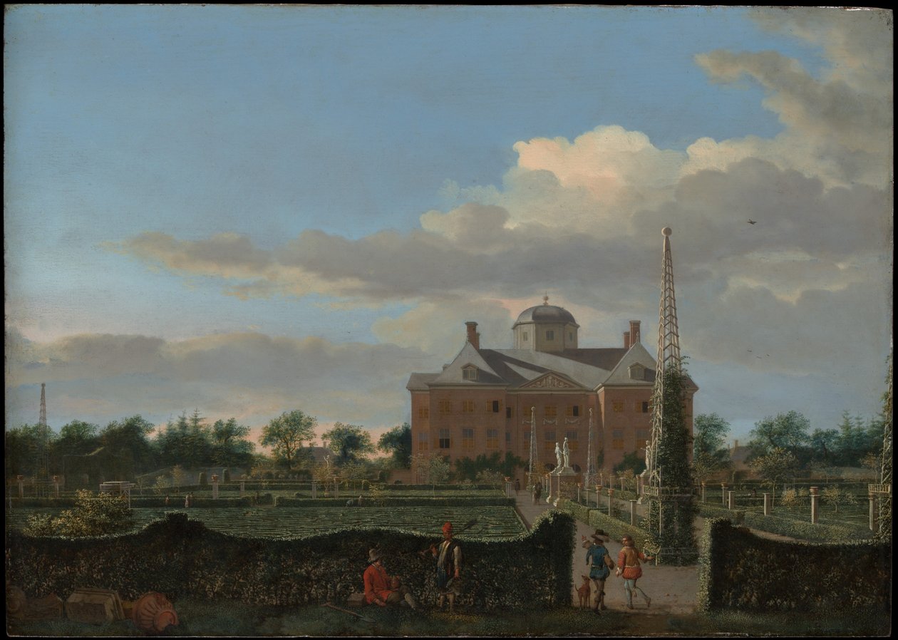 Huis ten Bosch i Haag og den formelle hagen (sett fra sør) av Jan van der Heyden