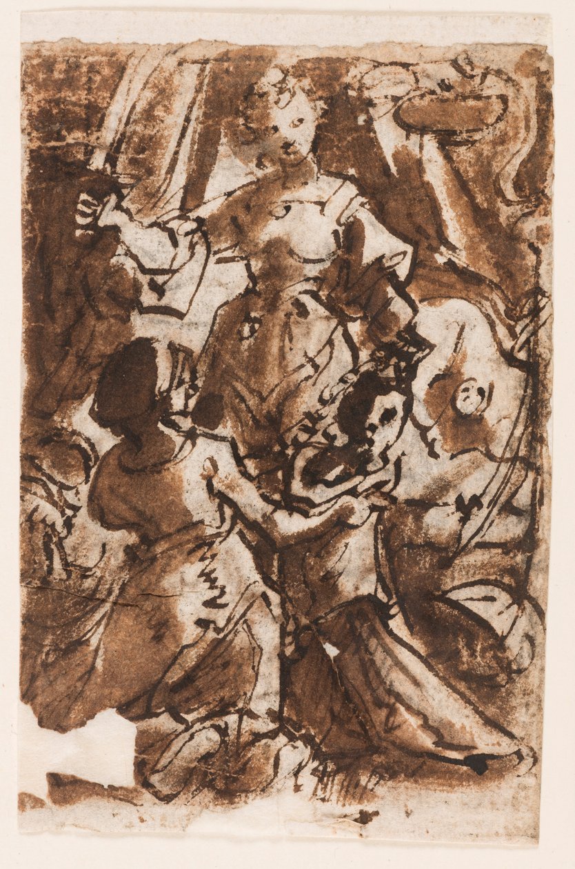 Rekto: Judith med hodet til Holofernes; Kristi himmelfart av Jan van der Straet, called Stradanus