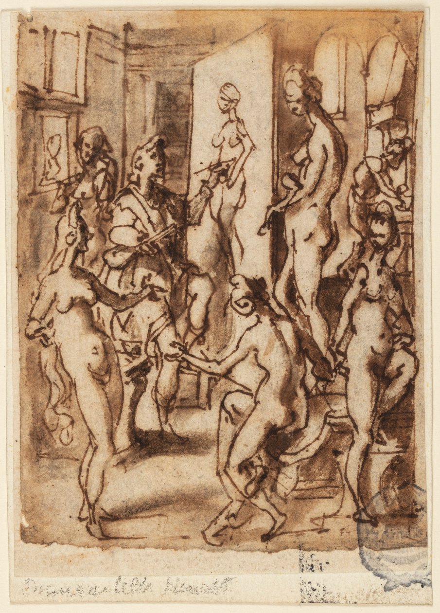 Zeuxis maler Helen av Jan van der Straet, called Stradanus