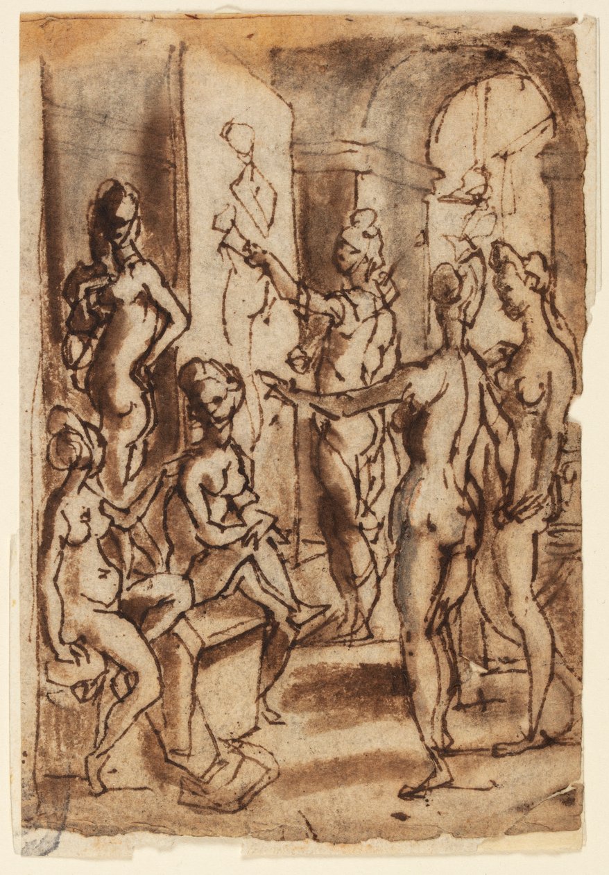 Zeuxis maler Helen av Jan van der Straet, called Stradanus