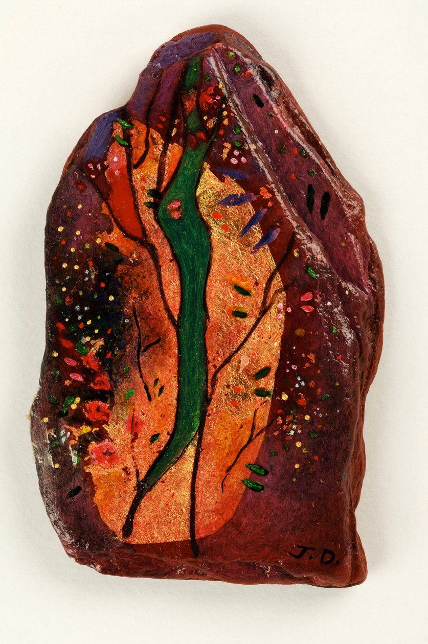 Emerald Tree, 2006 (olje på skifer) av Jane Deakin