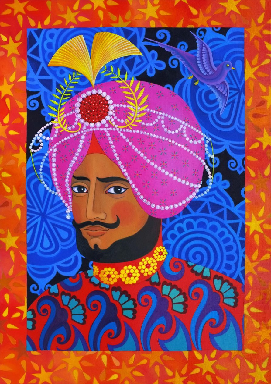 Maharaja med rosa turban, 2012, av Jane Tattersfield