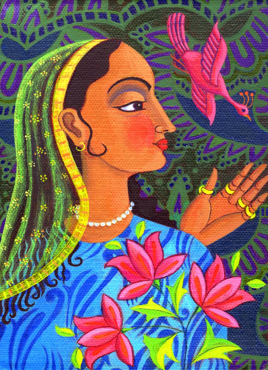Maharani med magenta fugl, 2011, av Jane Tattersfield