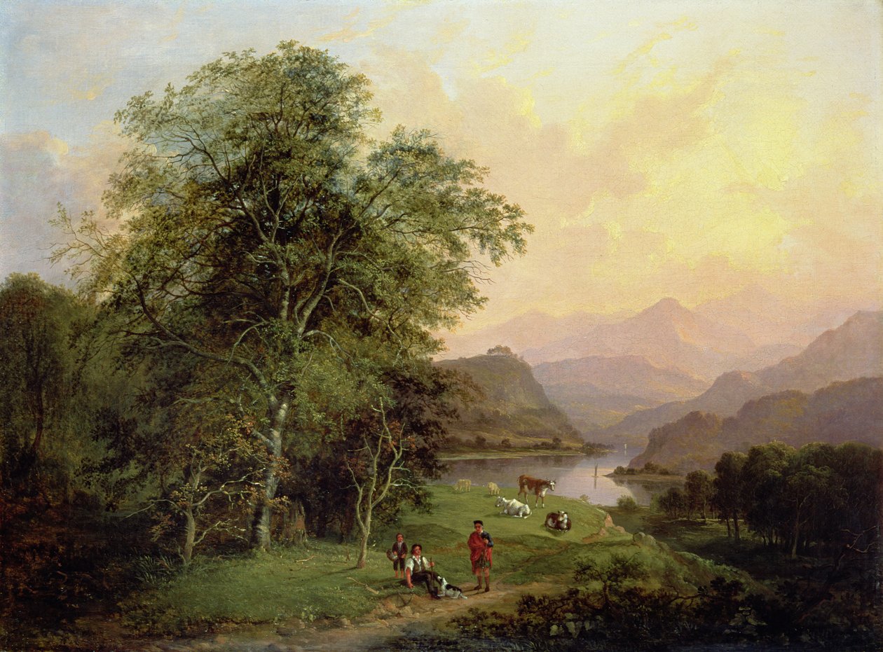 A Highland Lochside, 1847 av Jane Nasmyth