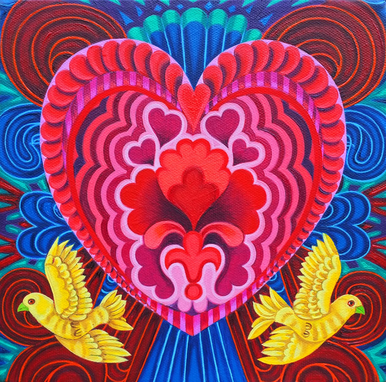 Hjerte og fugler, 2016, av Jane Tattersfield