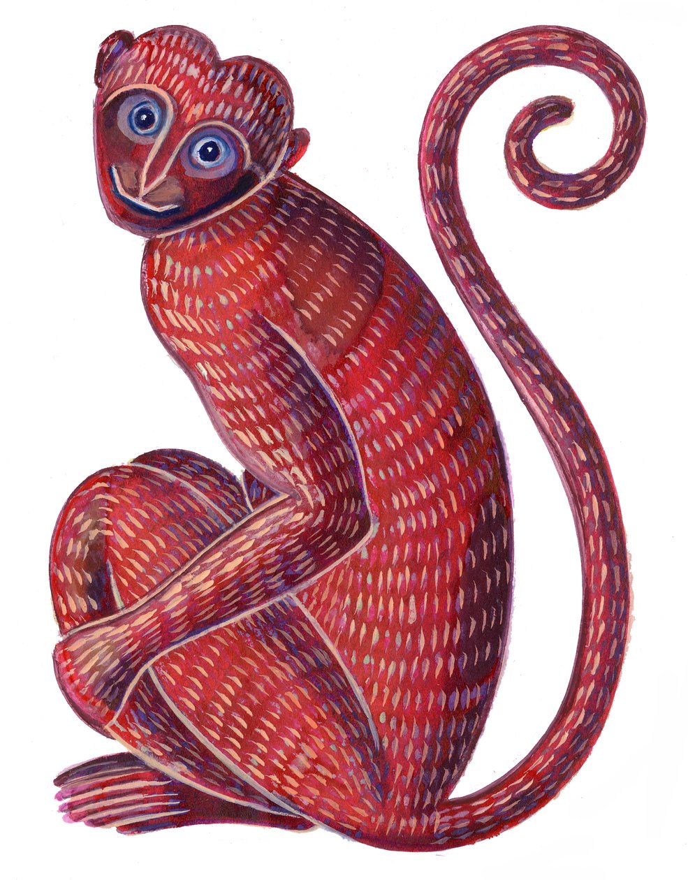 Monkey, 1996, (blekk og gouache) av Jane Tattersfield