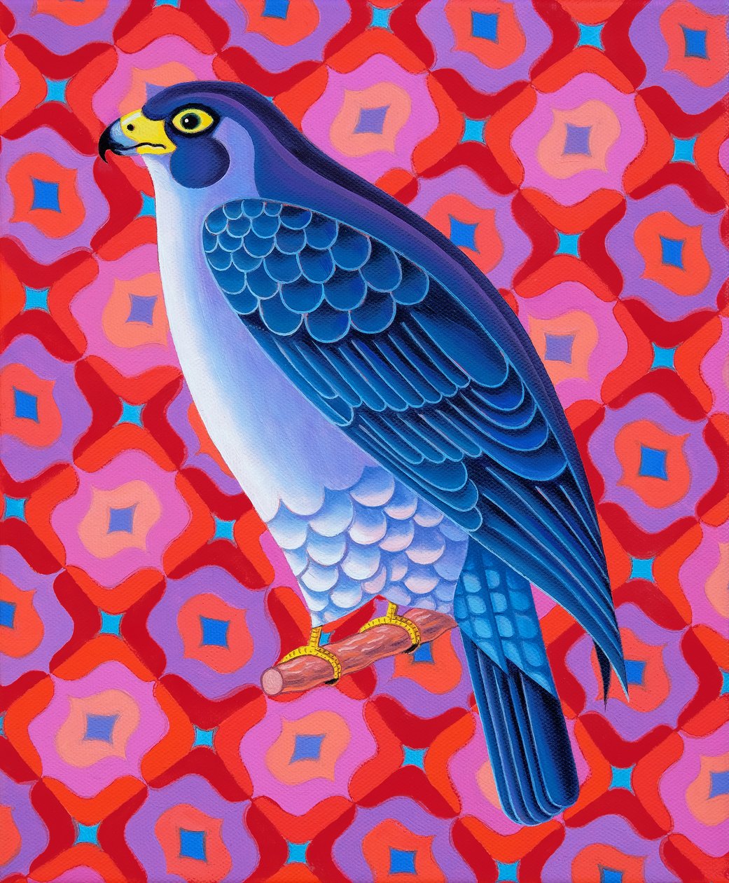 Vandrefalk, 2023 (olje på lerret) av Jane Tattersfield