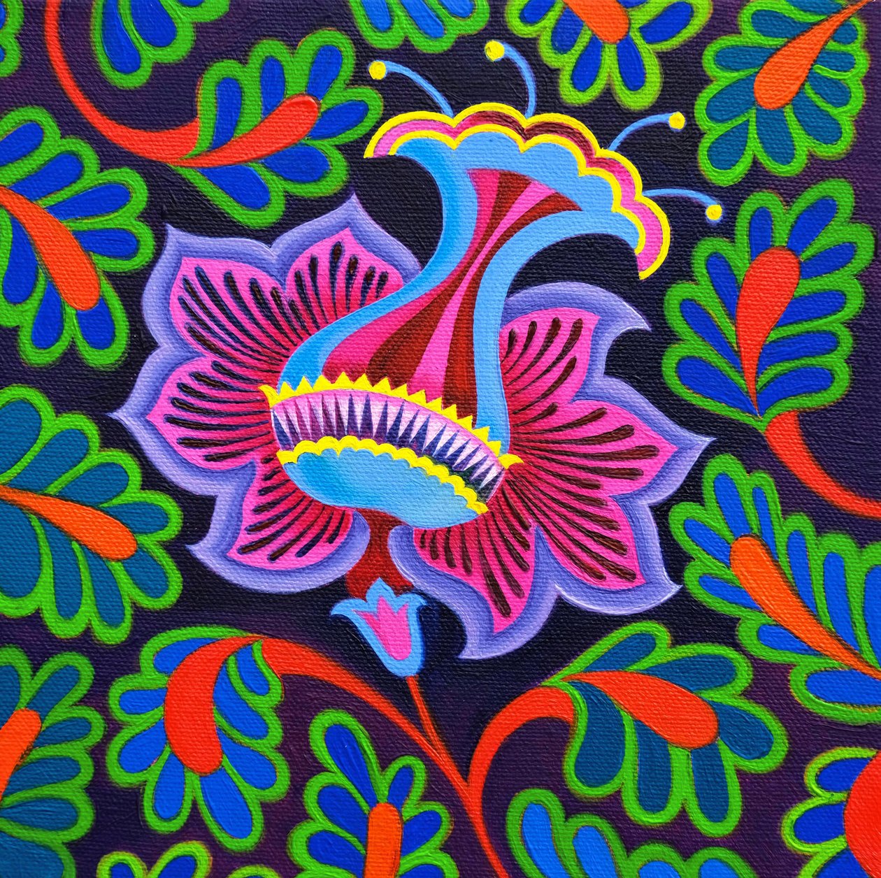 Persisk blomster, 2020 av Jane Tattersfield
