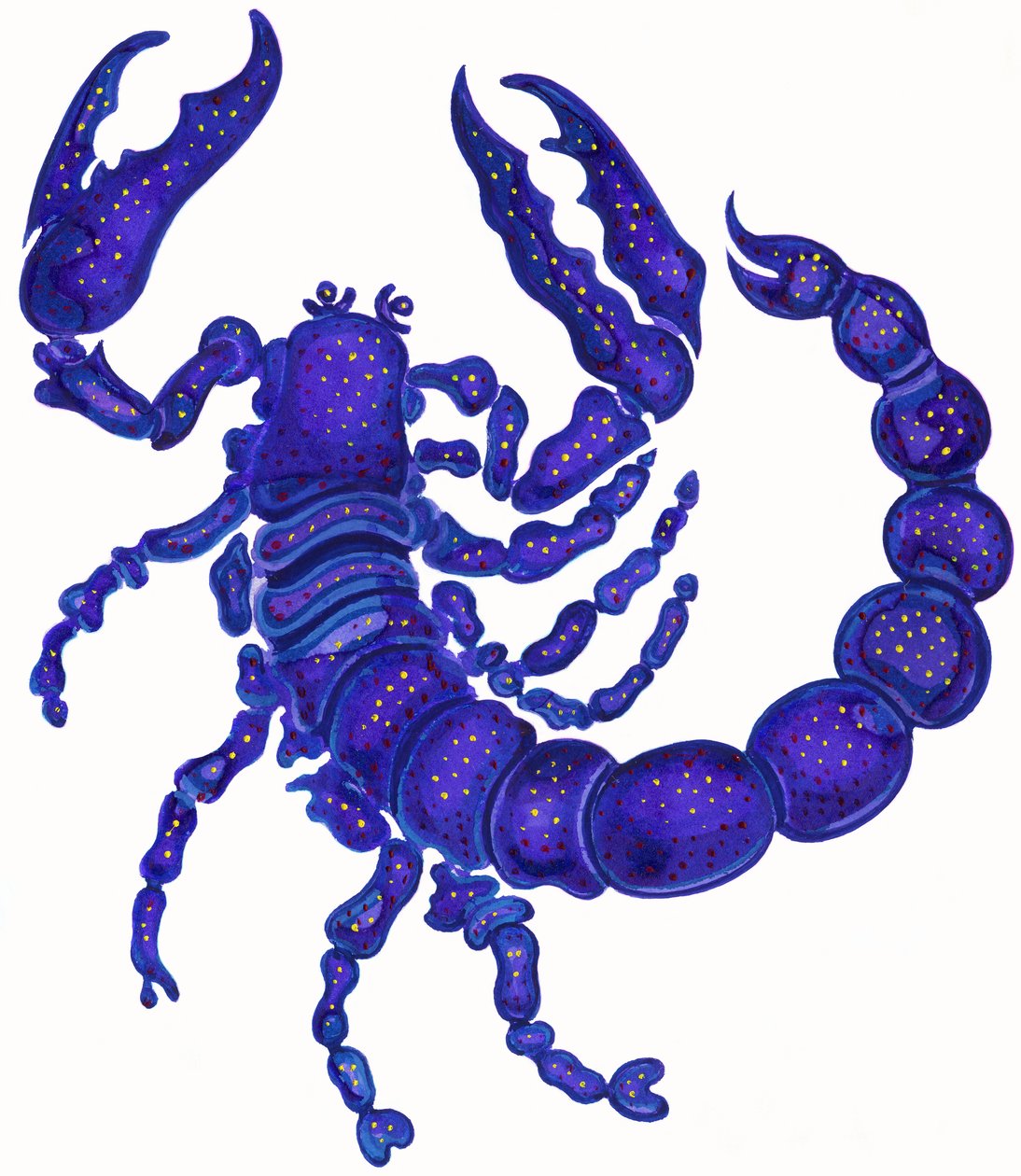Scorpio, 1996, (blekk og gouache) av Jane Tattersfield