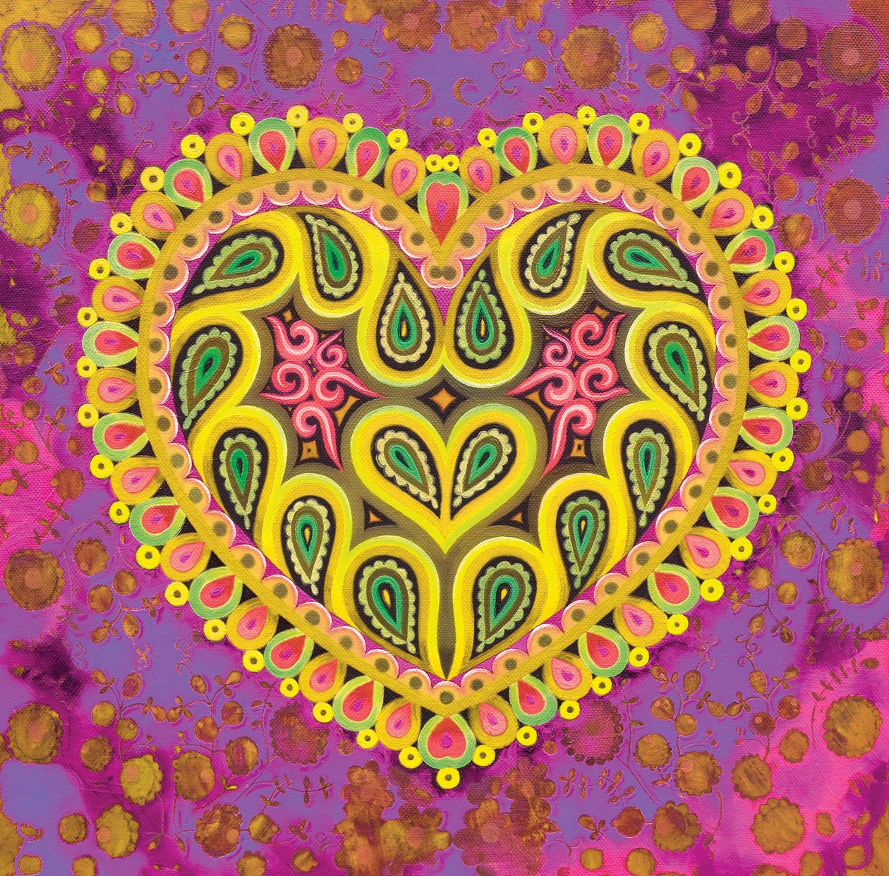 Valentines folkehjerte på rosa, 2016, av Jane Tattersfield