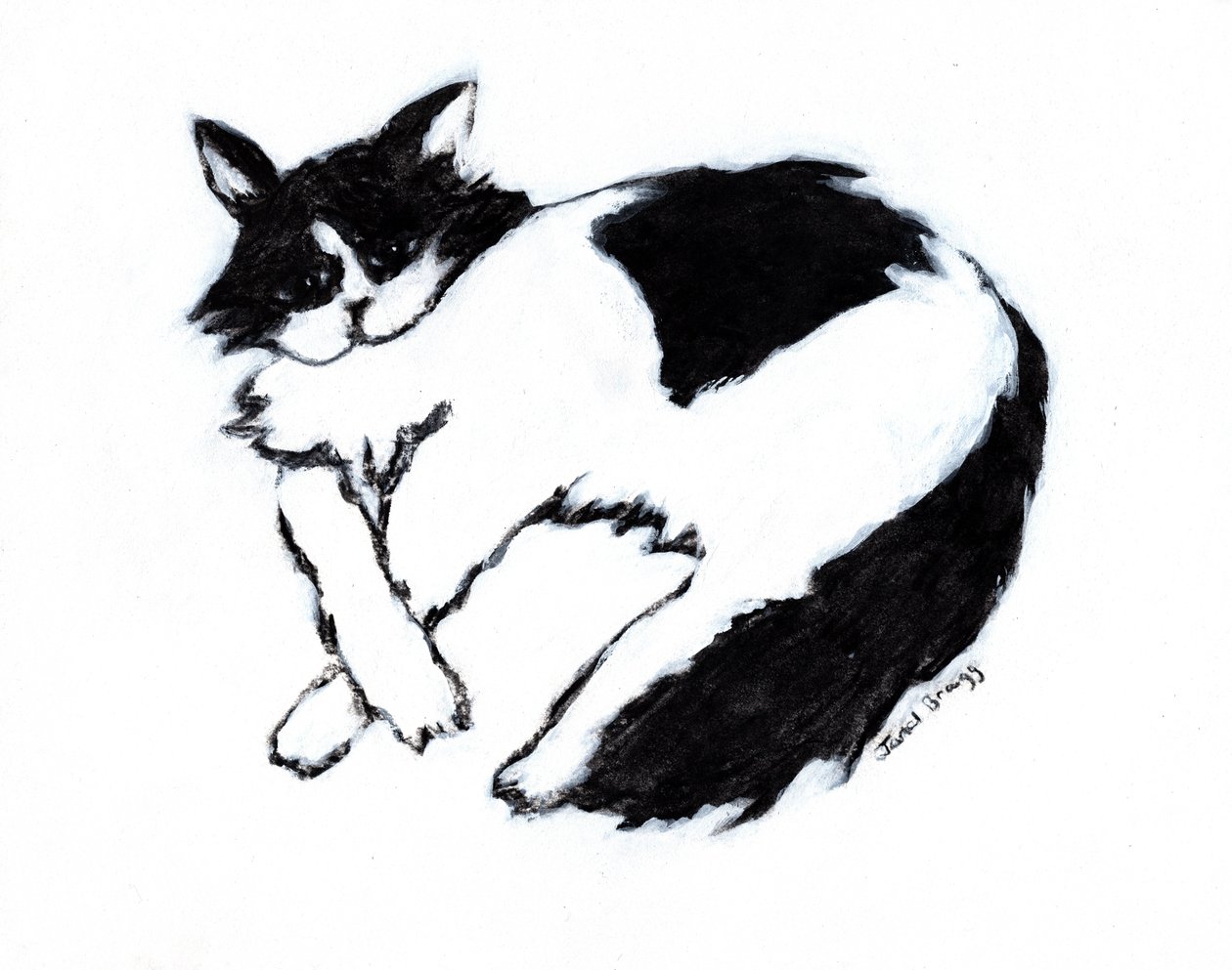 Thomas Lounging II, ca. 2019 (blandet teknikk på papir) av Janel Bragg