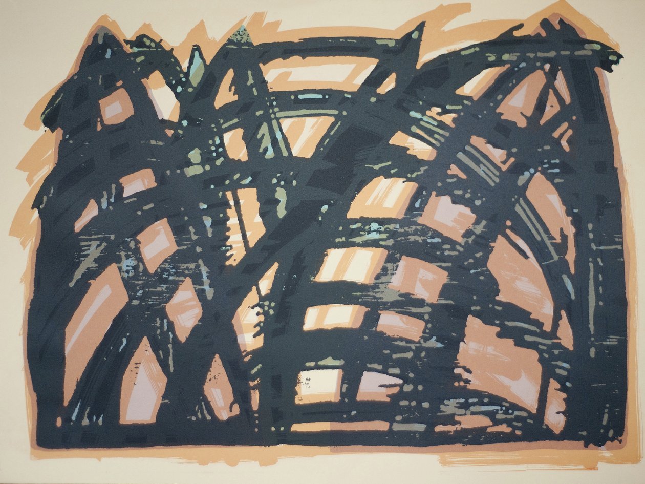 Head On (iii), 2014 (motorsag tresnitt og silketrykk) av Janet McKenzie