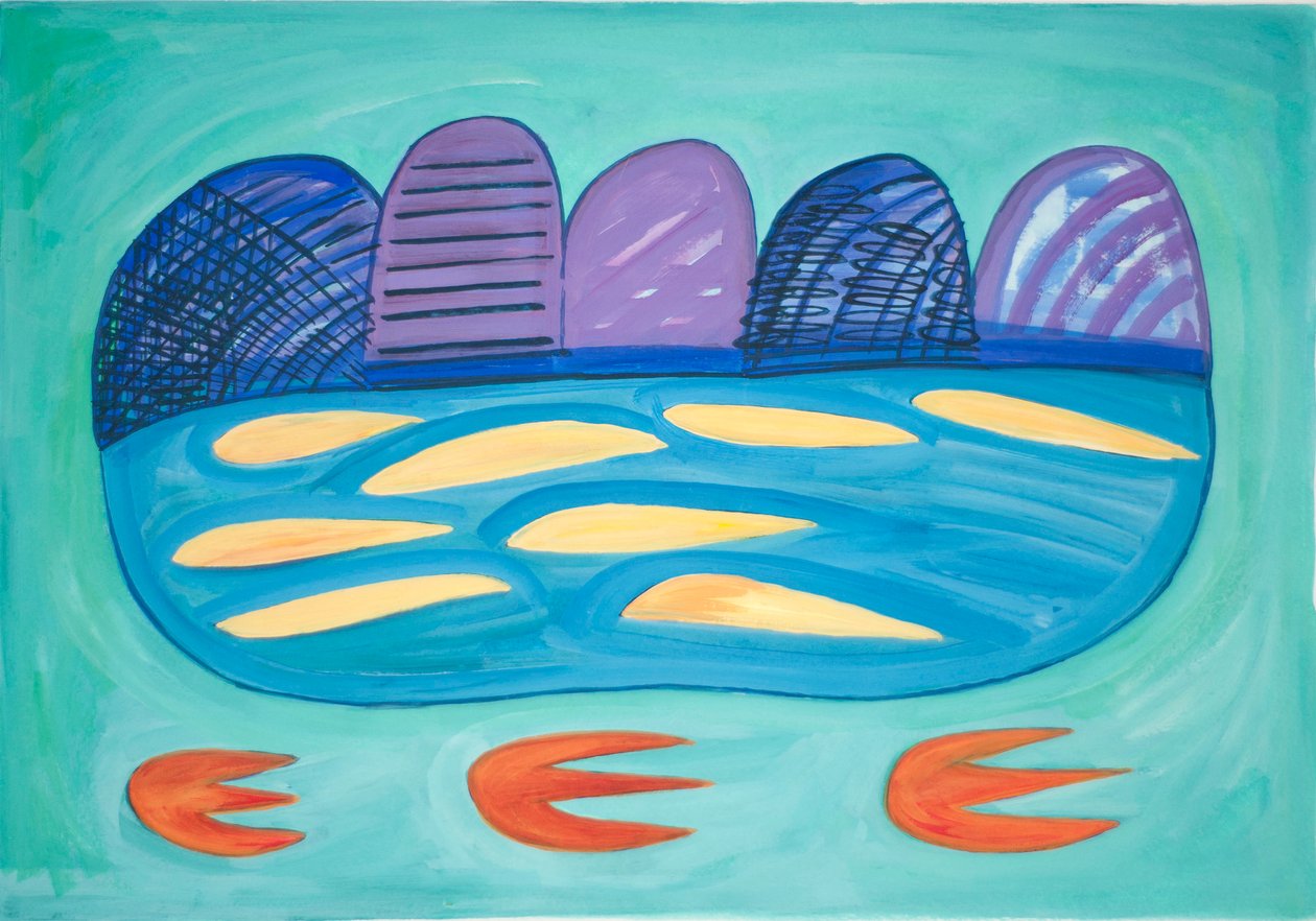 Mountains and Loch, 2015 (akvarell og gouache) av Janet McKenzie