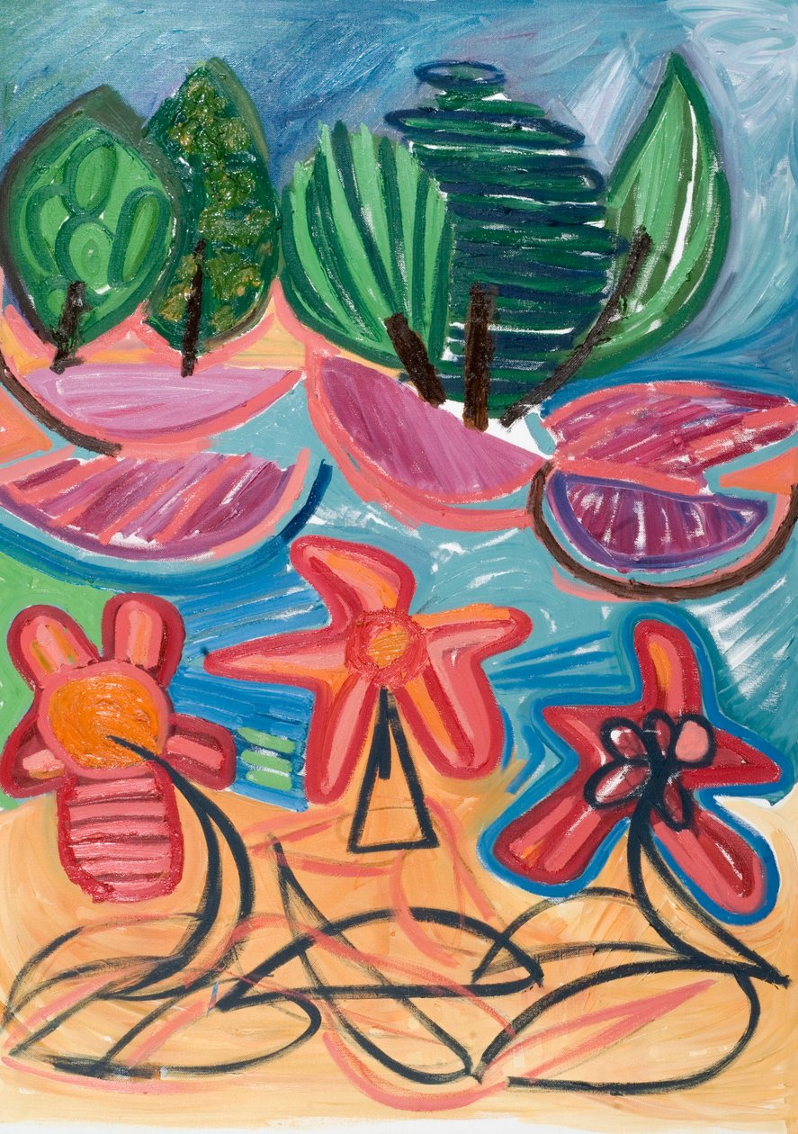 Vi er bare ubeseiret (iii), 2007 (olje på lerret) av Janet McKenzie