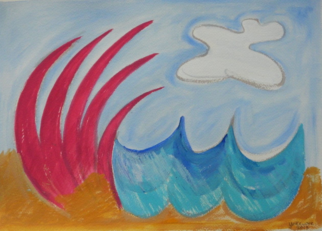 Wormiston sea, 2013 (gouache og akvarell på papir) av Janet McKenzie