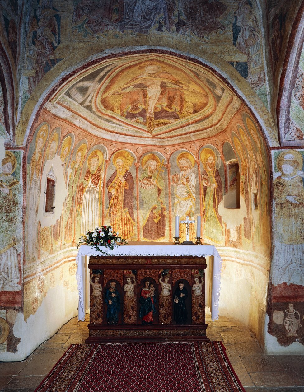 Hrastovlje befestede kirke, Trinity Church, Apostles (1490), detalj fra fresker av Janez Iz Kastva, Slovenia av Janez Kastav