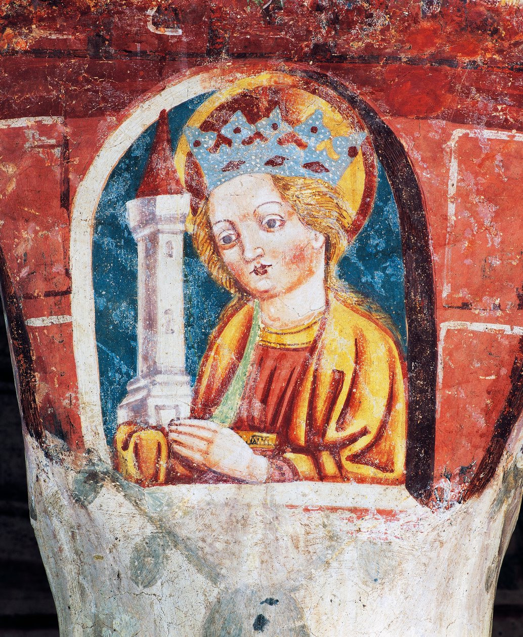 Hrastovlje befestede kirke, Trinity Church, Santa Barbara, detalj fra fresker av Janez Iz Kastva (1490), Slovenia av Janez Kastav