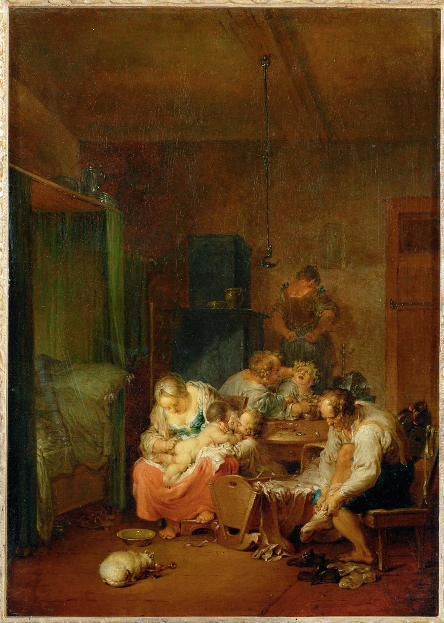 Interiør, morgen (maleri på lerret) av Januarius Zick