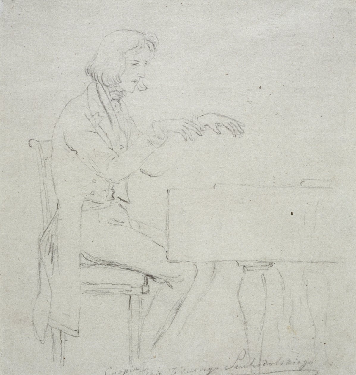 Frederic Chopin (1810-49) ved flyglet av January Suchodolski