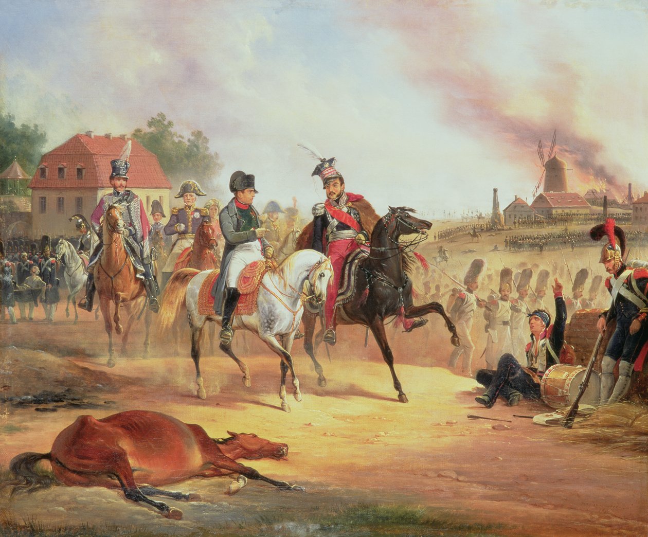 Napoleon og prins Joseph Poniatowski i slaget ved Leipzig, 19. oktober 1813, 1837 av January Suchodolski