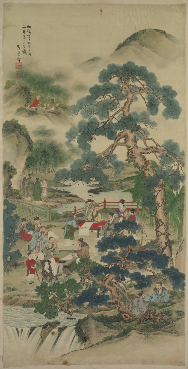 Kinesiske vismenn i en hage av Japan, Meiji period