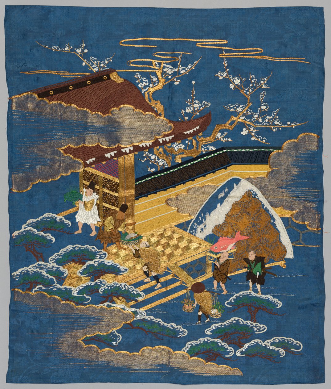 Brodert Fukusa av Japan, late 19th early 20th century
