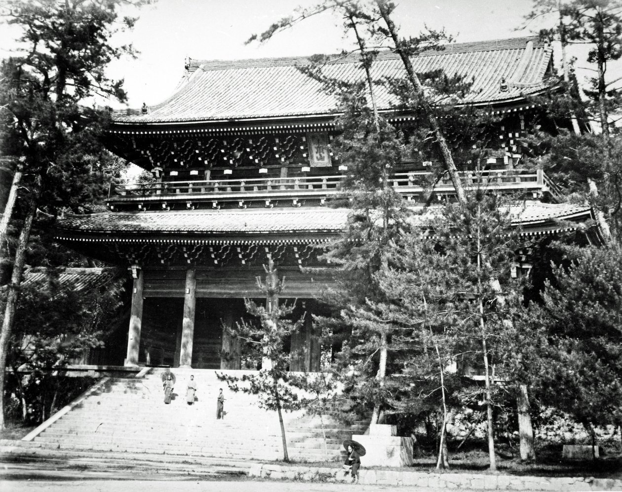 Hovedporten til Chion-in-tempelet, Japan, ca. 1860-80 av Japanese Photographer