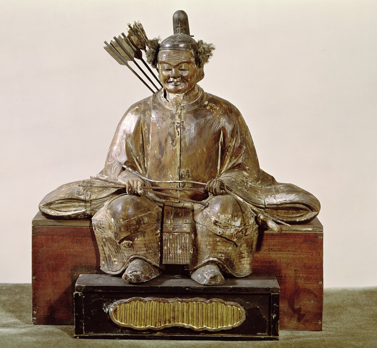 Sadaijin i seremoniell drakt, Muromachi-perioden (polykromt tre) av Japanese School