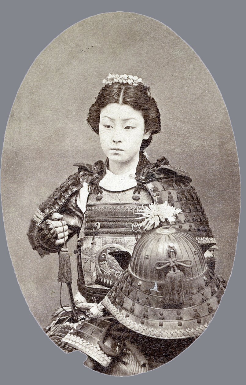 En kvinnelig samurai av Japanese Photographer