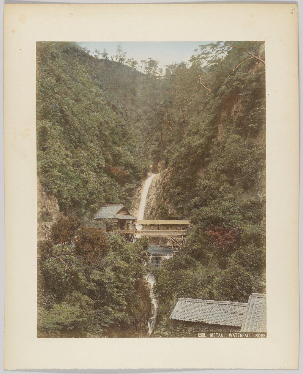 Meraki-fossen, Kobe, Japan (håndfarget svart/hvitt-bilde) av Japanese Photographer