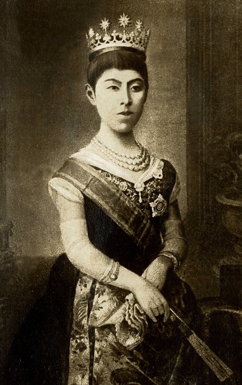 Portrett av Haruko, imperator av Japan. Fotografi, begynnelsen av det 20. århundre. av Japanese Photographer