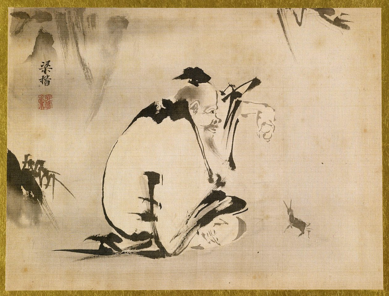 A Taoist Immortal, ca. 1816-28 (blekk og farger på silke) av Japanese School