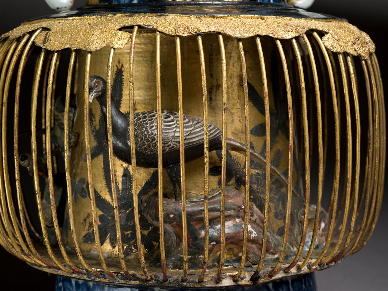 Fugleburvase, ca. 1720 (blandet media) (detalj av 117714) av Japanese School