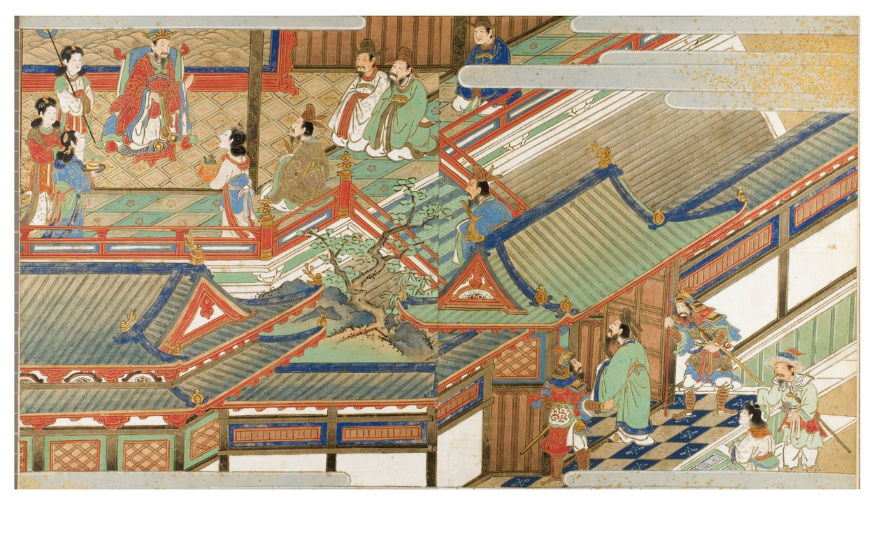 Kinesisk rettsscene i Yamato-e-stil av Japanese School