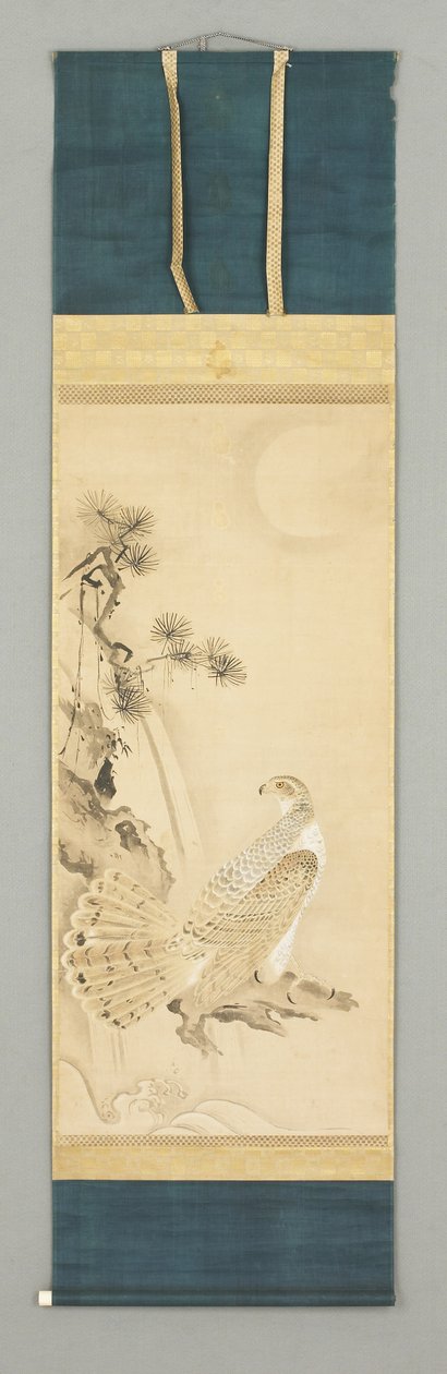 Falcon and Tree, ca. 1500-tallet (Kakemono) av Japanese School