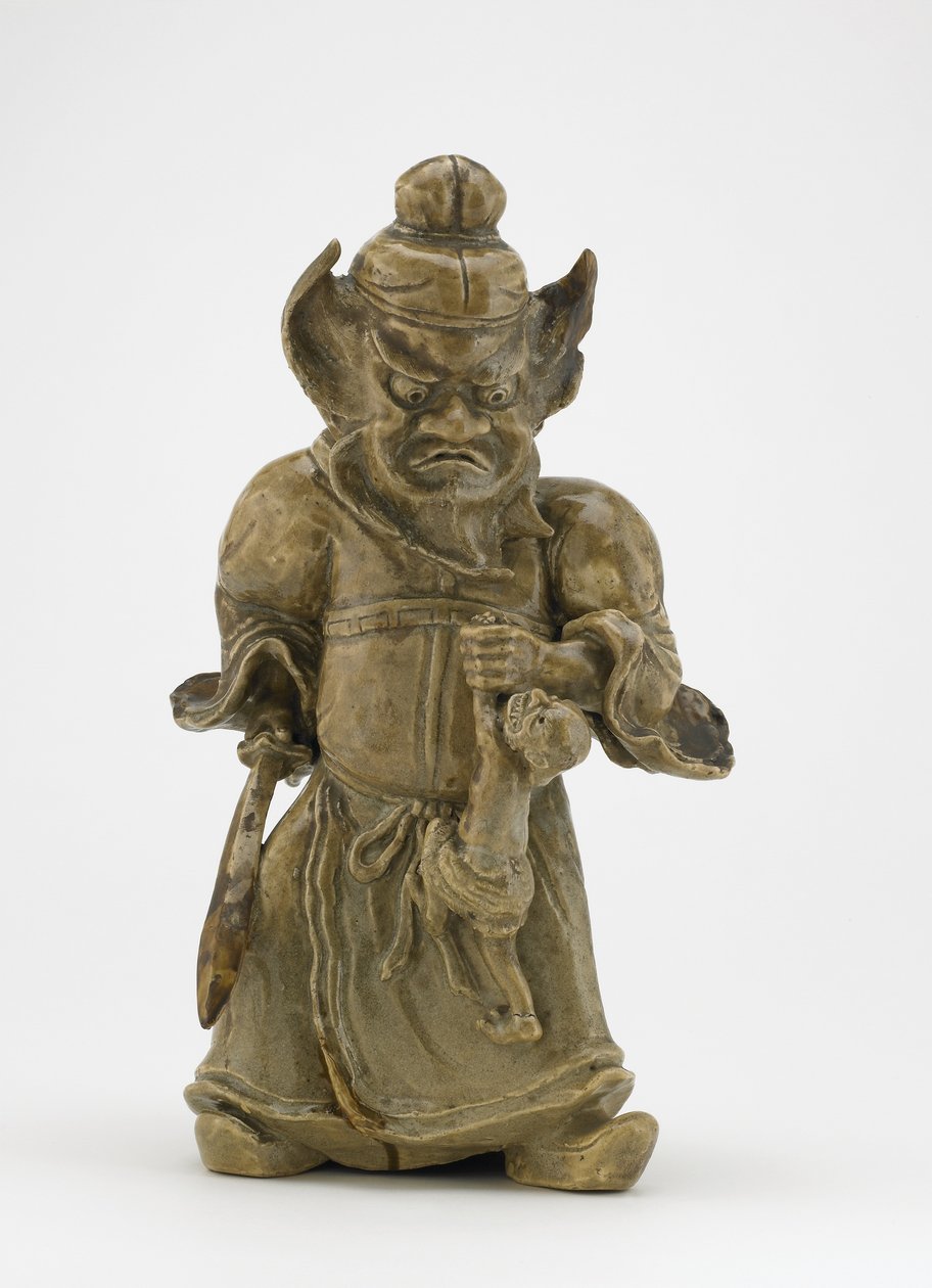 Figur av Shoki the demon queeller, Tokyo, Edo-perioden (keramikk) av Japanese School