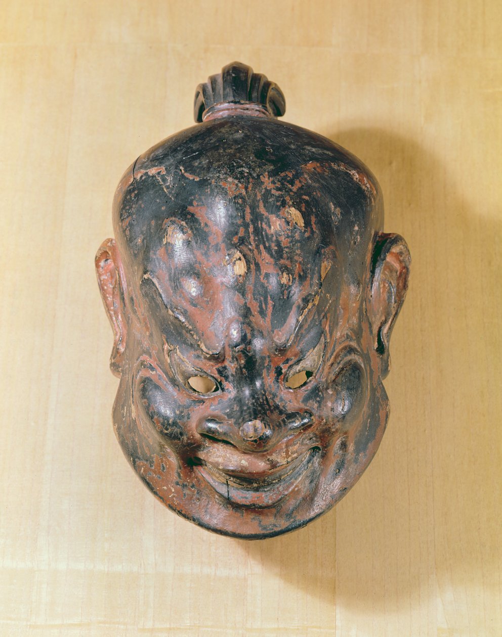 Gigaku-maske, Nara Period (645-794) (polykromt tre) av Japanese School
