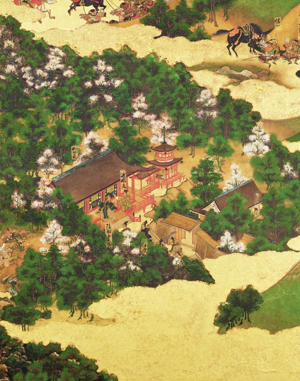 Heiji-opprøret i 1159, Momoyama-perioden (1568-1615) (blekk på papir) av Japanese School