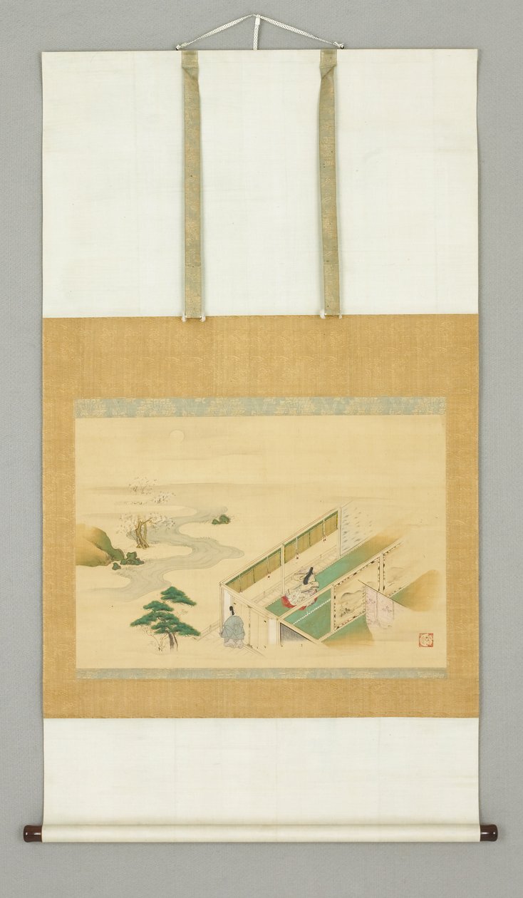 Hus i landskap, tidlig 1700-tall (blekk og farge på papir) av Japanese School