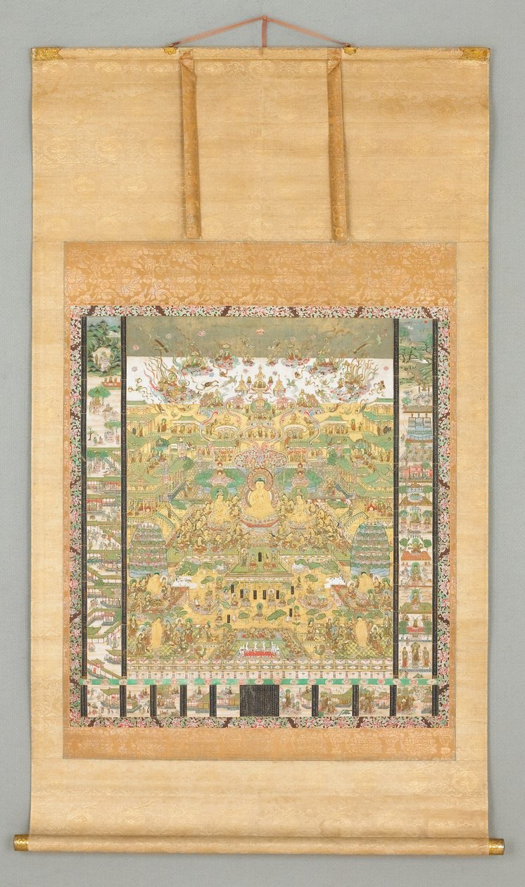 Illustrasjon av kontemplasjonssutraen (Taima Mandara) av Japanese School