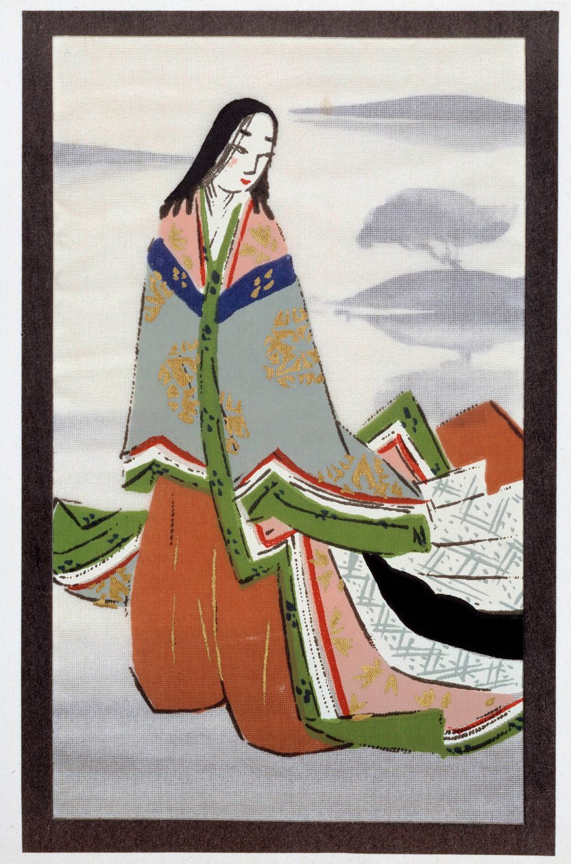 Japansk litteratur: illustrasjon hentet fra kapittelet "Suetsumu hana"" av Murasaki Shikibus historie "Le dit du gengi" (10-11. århundre) 1400-talls privatsamling av Japanese School