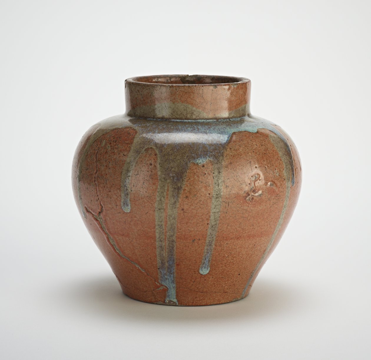 Krukke, muligens Seto ware, sent på 1700-1800-tallet (steintøy med feltspatisk og ris-halm-aske-glasur) av Japanese School