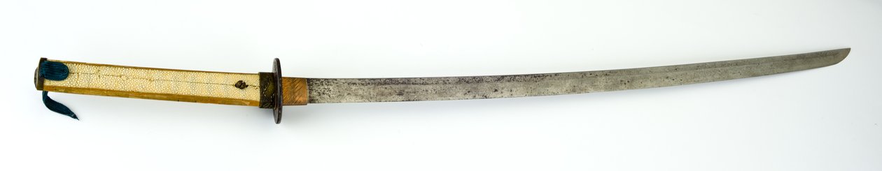 Katana, eller sverd (stål, kobber, messing, rayskin, tre og stoff) av Japanese School