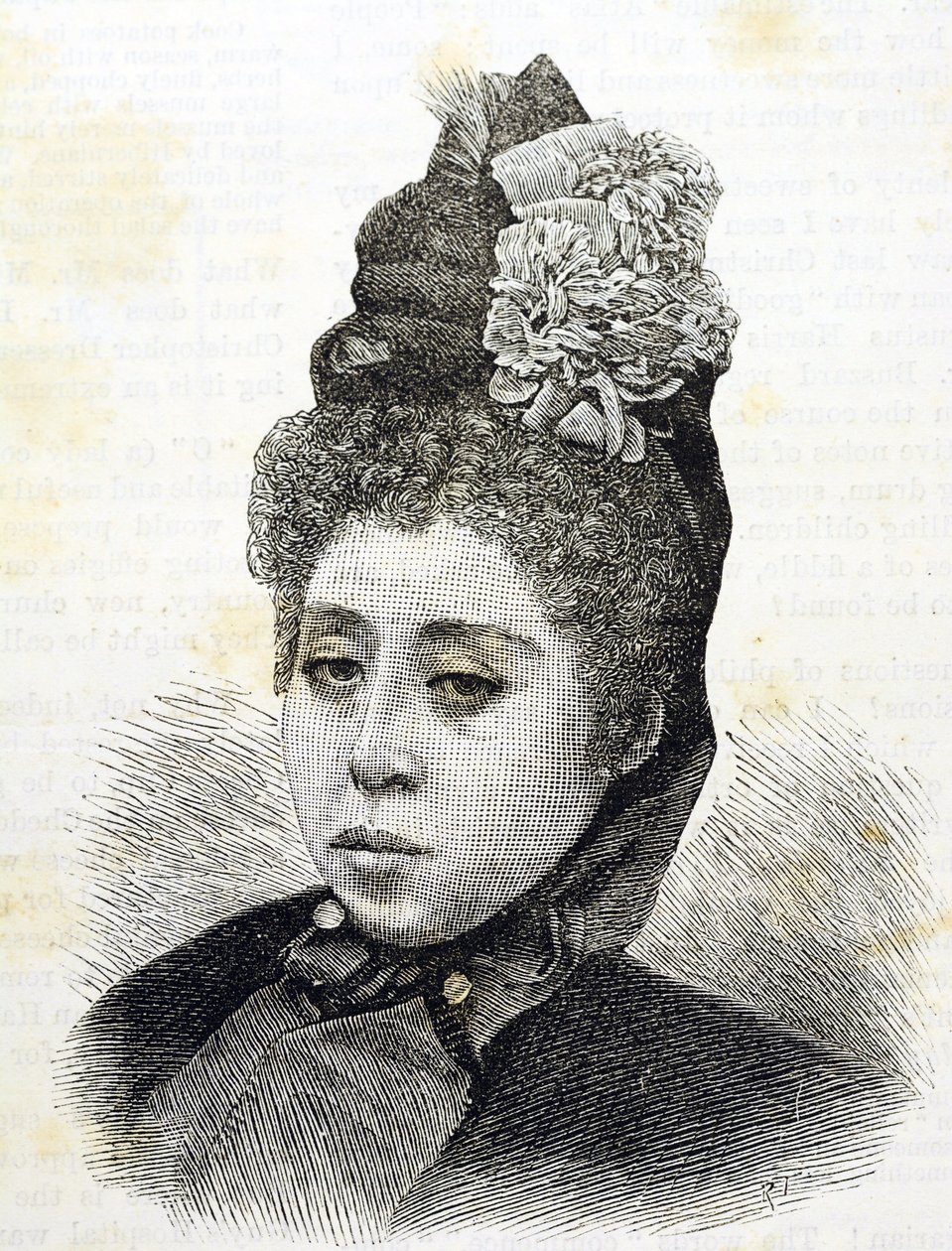 Meiji-epoken. Prinsesse Komatsu av Japan. Illustrasjon av 1887 (gravering) av Japanese School