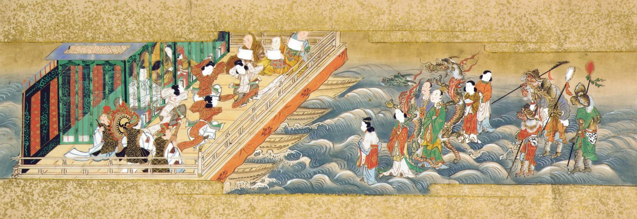 En av tre miniatyrhåndruller som skildrer historien om Taishokkan av Japanese School
