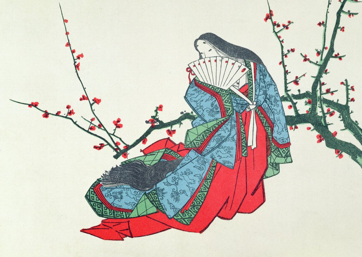 Ono no Komachi, illustrasjon i LArt magazine, 1875 av Japanese School
