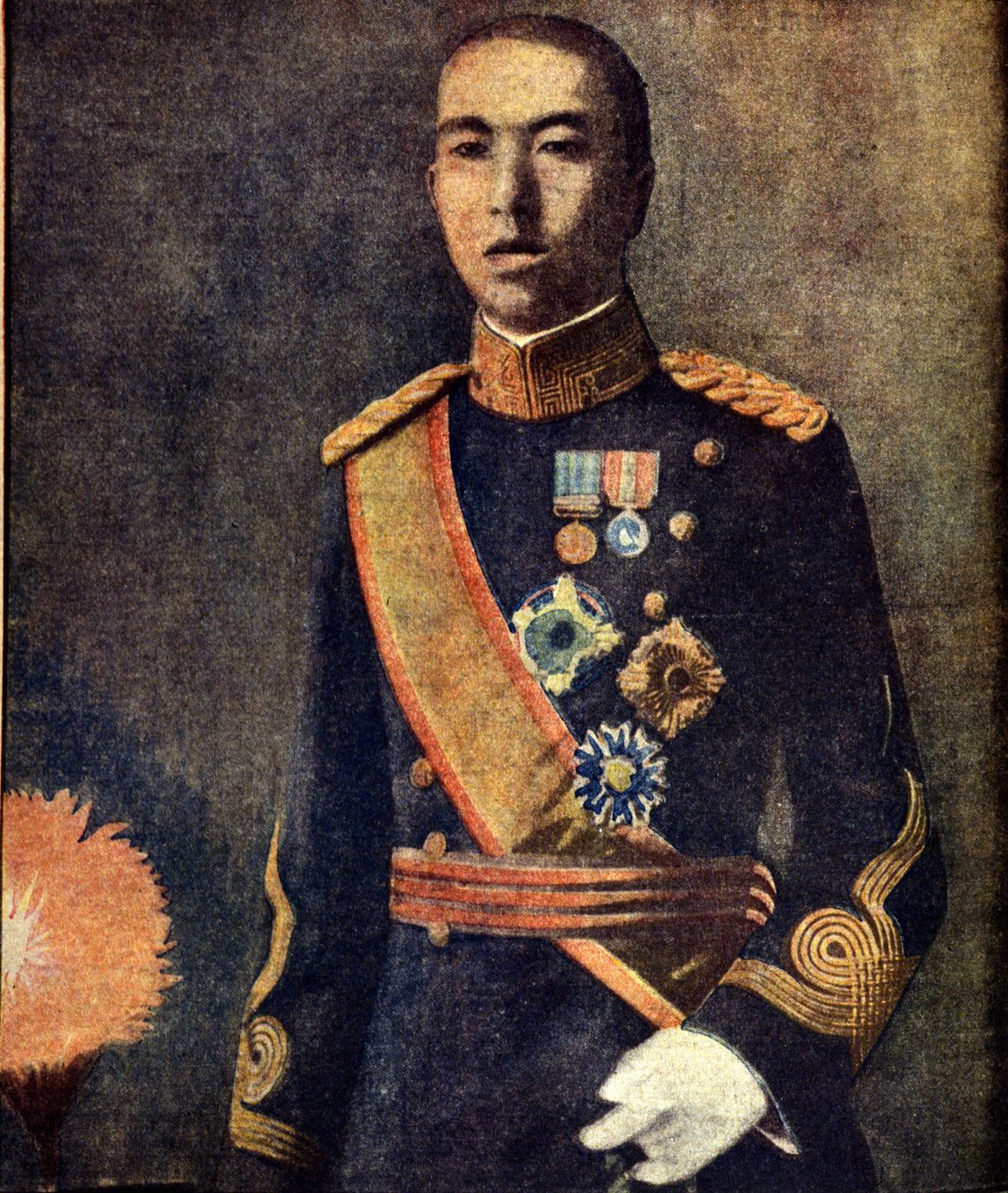 Portrett av keiser Hirohito (1901–1989) i regencyperioden. Japansk presse fra 1930-tallet. av Japanese School