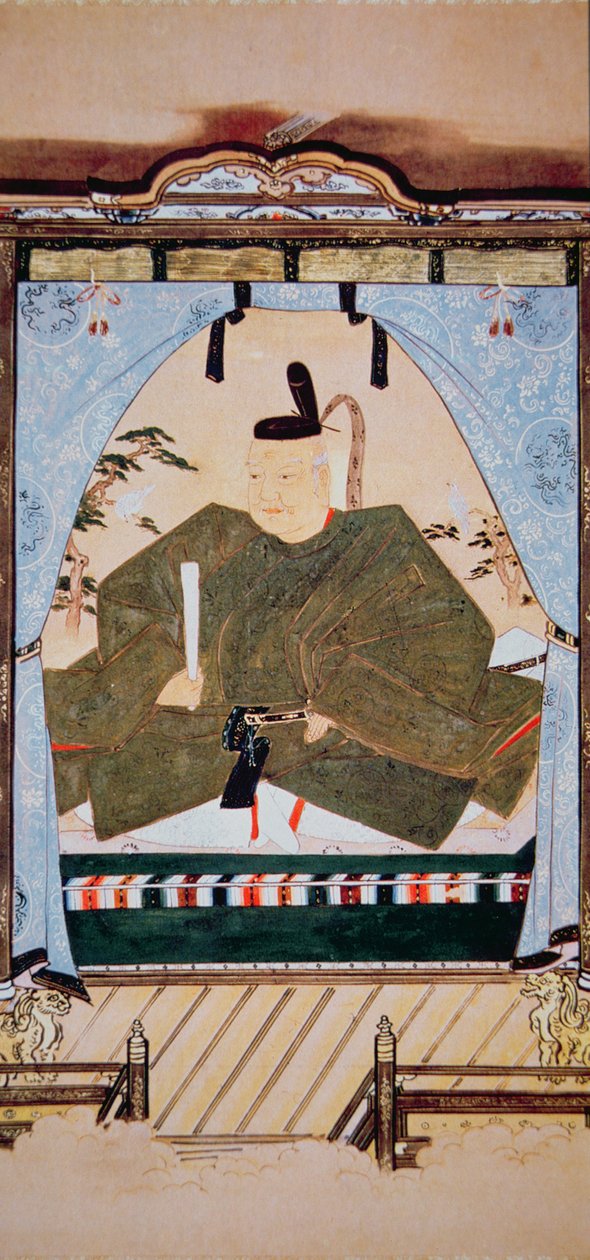 Portrett av Shogun Tokugawa Ieyasu i rettskjole av Japanese School